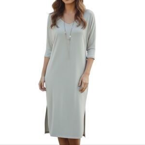 Anthropologie Maronie Dress Stretch Slouchy Large Effortless Quiet Luxury Soft